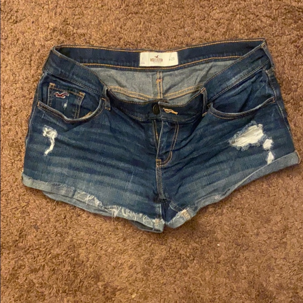 Hollister Distressed Mid Rise Jean Shorts Size 9